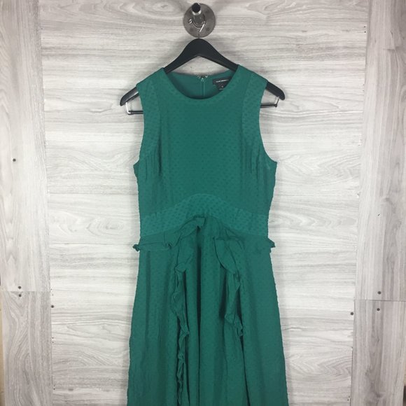 CLUB MONACO Green Lochin Swiss Dot Midi Dress - Picture 3 of 7